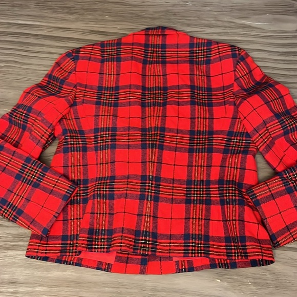 PENDLETON PETITES WOOL 1980’s PLAID RED LABEL BLAZER SIZE MEDIUM PETITE - Picture 15 of 16